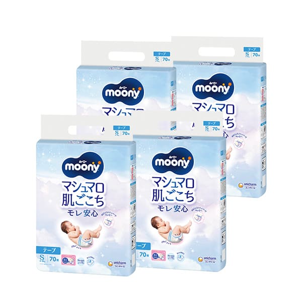 〔テープ Sサイズ〕ムーニーマシュマロ肌ごこちモレ安心S 70枚