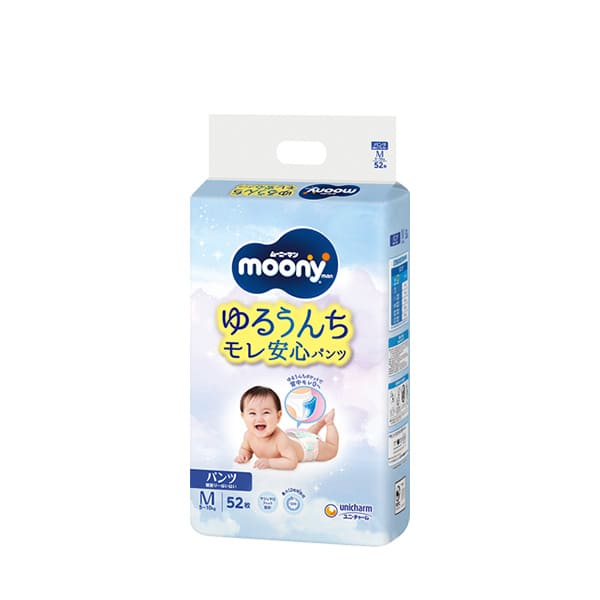 〔パンツ Mサイズ 寝返り~はいはい〕ムーニーマン ゆるうんちモレ安心パンツM寝返り~はいはい 52枚
