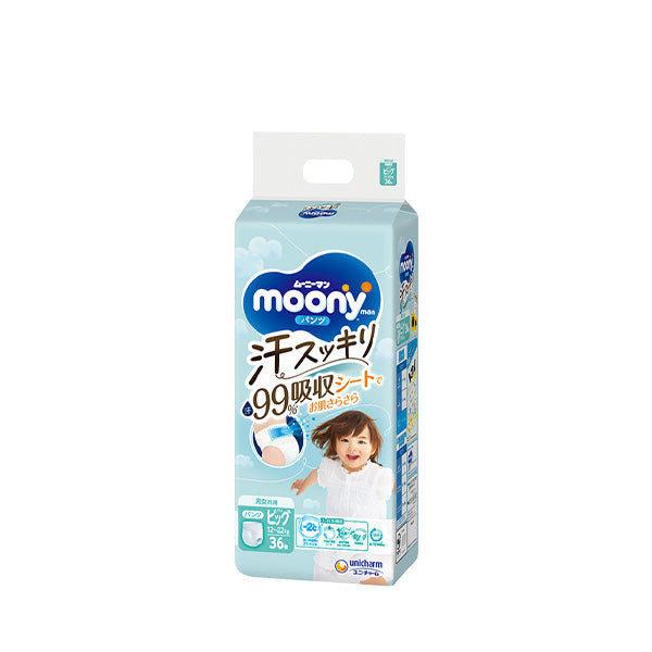 〔パンツ ビッグサイズ〕ムーニーマン 汗スッキリ 男女共用ビッグ 36枚