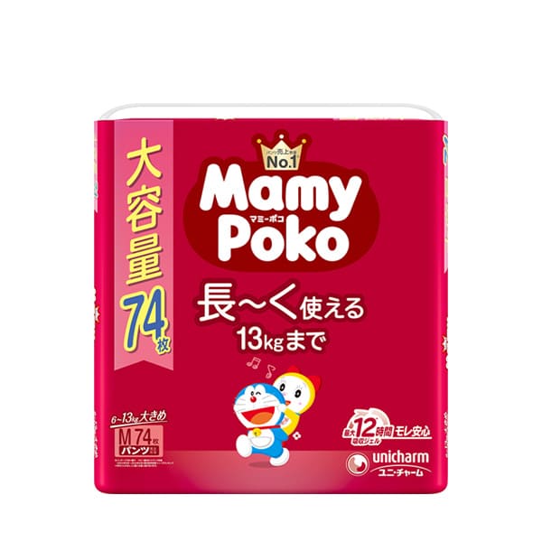 〔パンツ Mサイズ〕マミーポコパンツ ドラえもん オムツ 74枚