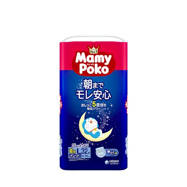 マミーポコ 夜用パンツ Lサイズ ドラえもん オムツ 32枚