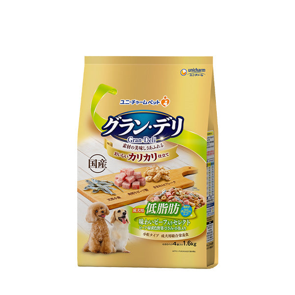グラン・デリカリカリ仕立て成犬用低脂肪味わいビーフ入りセレクト~脂肪分約25%カット~ 1.6kg