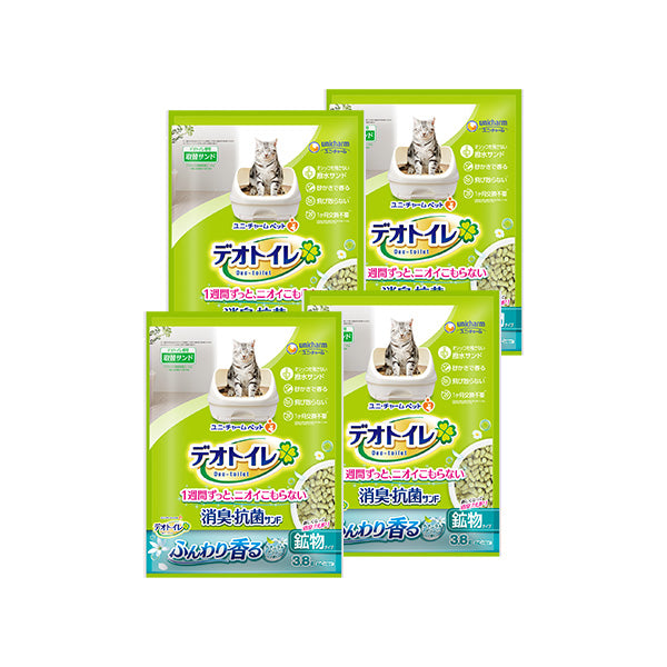 デオトイレ ふんわり香る 消臭・抗菌サンド ナチュラルグリーンの香り 3.8L×4