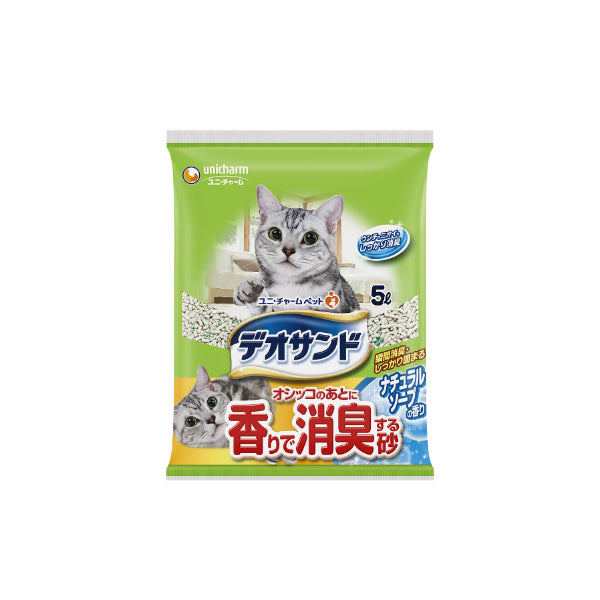 デオサンド オシッコのあとに香りで消臭する砂 ナチュラルソープの香り 5L