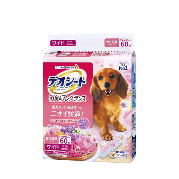 デオシート消臭&フレグランスフローラルシャボンの香りワイド 60枚