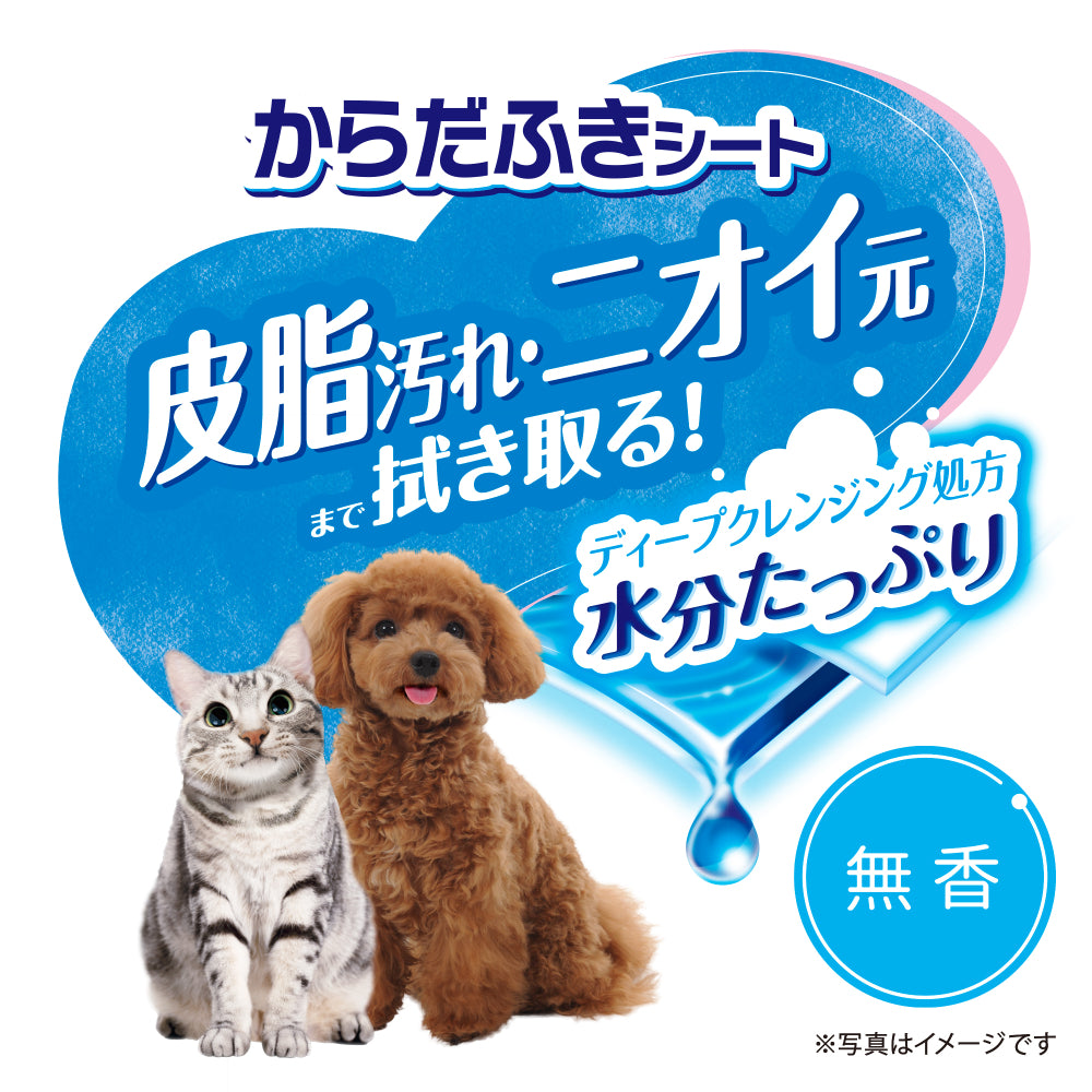 デオクリーン からだふきシート 小型犬・猫用 無香 28枚×24