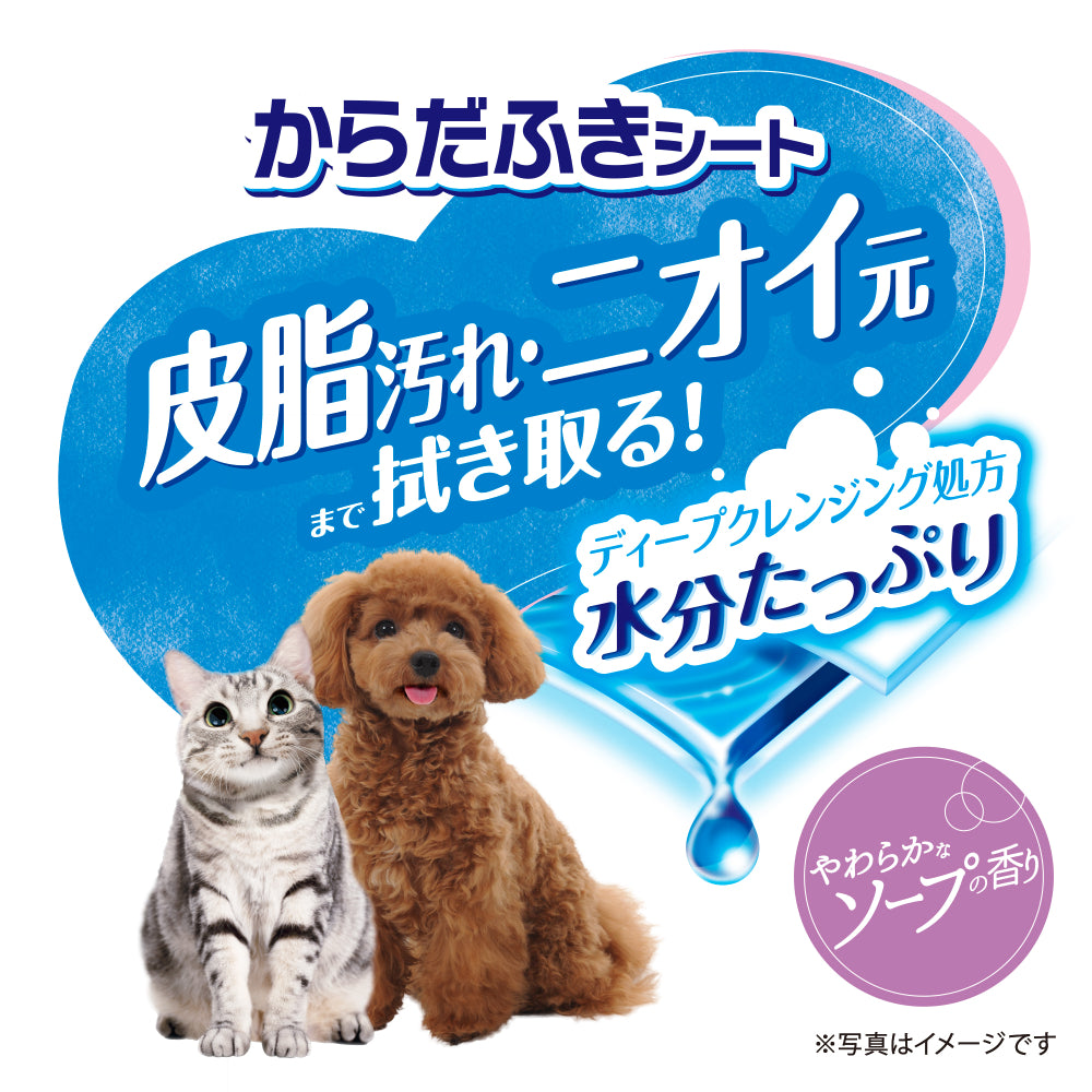 デオクリーン からだふきシート 小型犬・猫用 香り付き 28枚×24