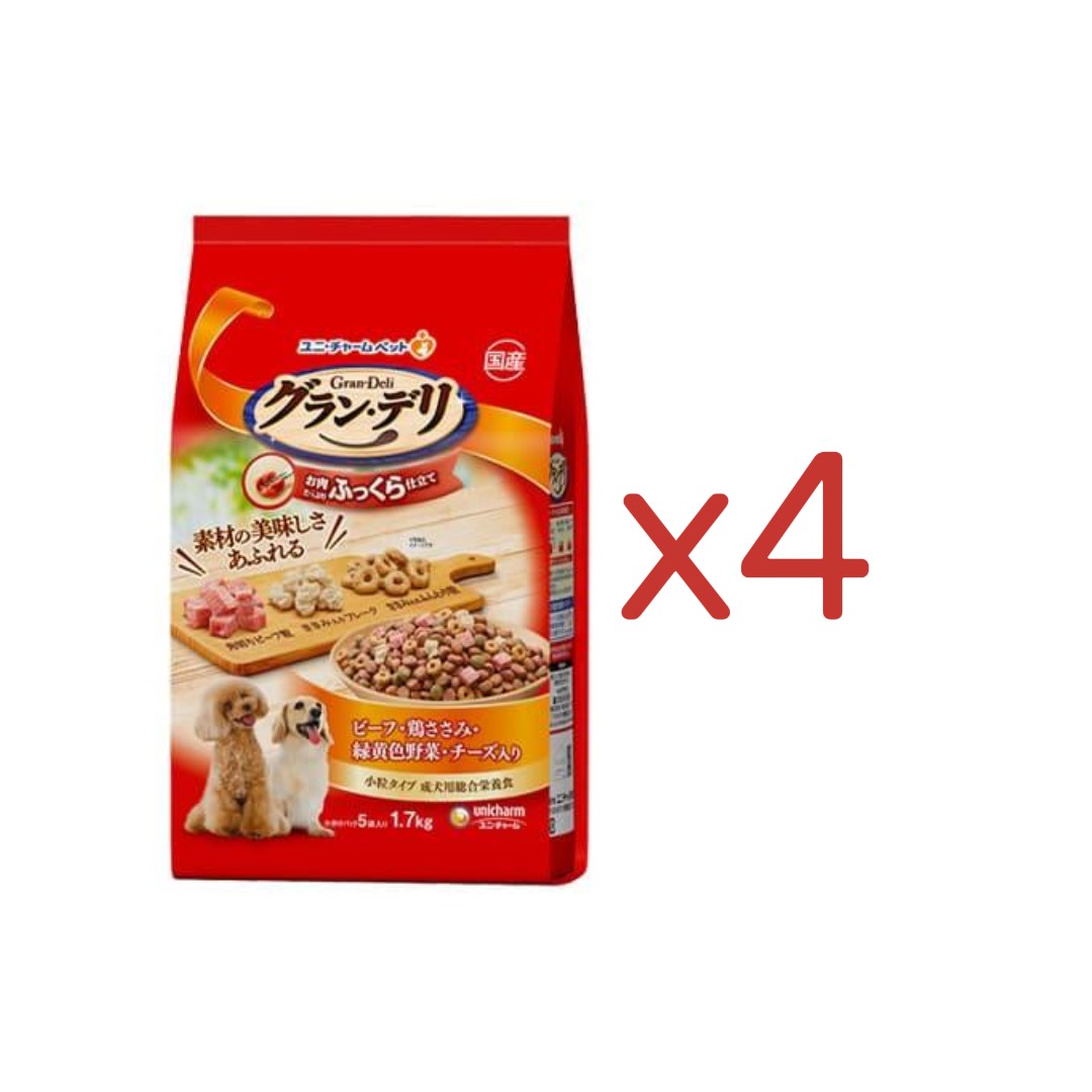 グラン・デリ ふっくら仕立て ビーフ・鶏ささみ・緑黄色野菜・チーズ・角切りビーフ粒入り 1.7kg