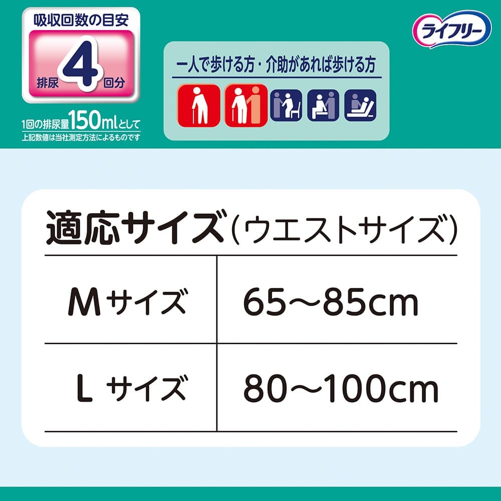 ライフリー 歩くのらくらくうす型パンツ 4回M 18枚