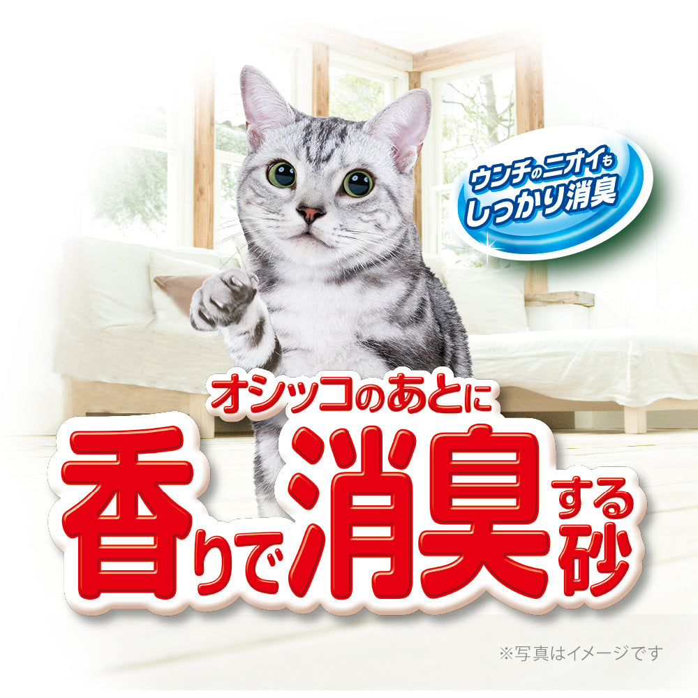 デオサンド オシッコのあとに香りで消臭する砂 ナチュラルグリーンの香り 5L×4