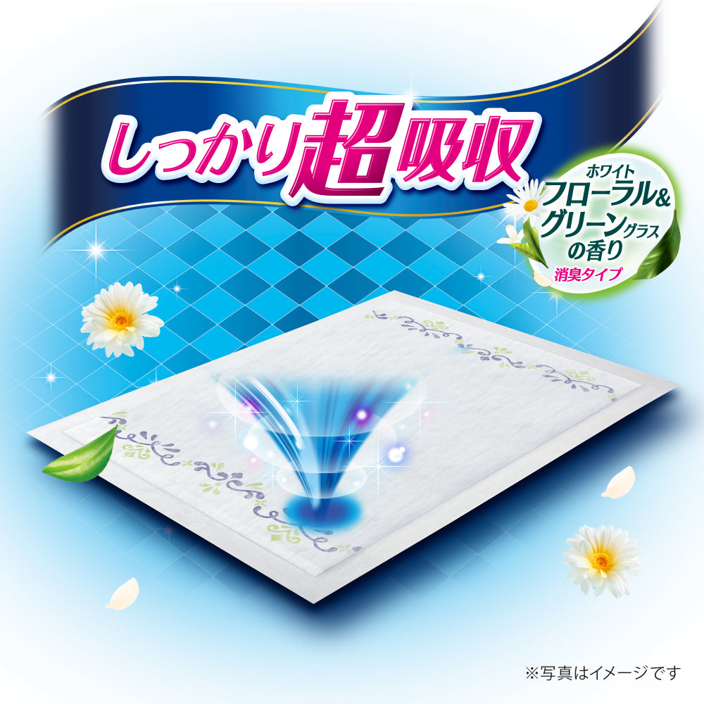 デオシート しっかり超吸収 香り消臭タイプ ホワイトフローラル&グリーングラスの香りレギュラー 108枚