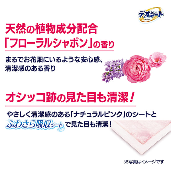 デオシート消臭&フレグランスフローラルシャボンの香りワイド 60枚