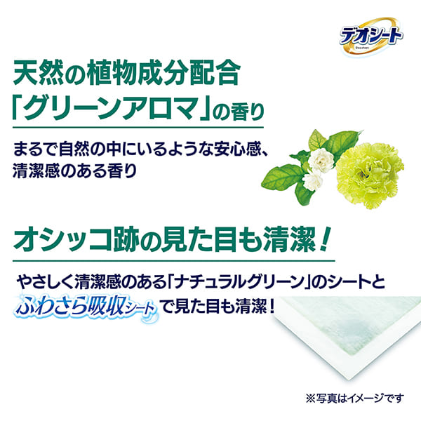 デオシート消臭&フレグランスグリーンアロマの香りワイド 60枚