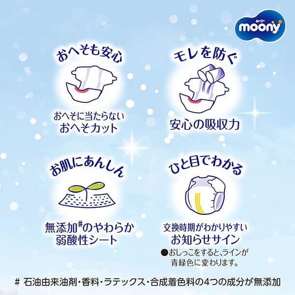 〔テープ 新生児サイズ〕ムーニーマシュマロ肌ごこちモレ安心新生児 お誕生~3000g 64枚
