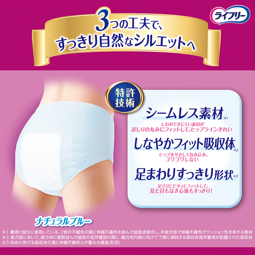 ライフリー すっきりスタイルパンツ ブルー Mサイズ 20枚×3袋