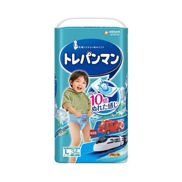 トレパンマン ブルー Ｌサイズ トイレトレーニング用オムツ 34枚