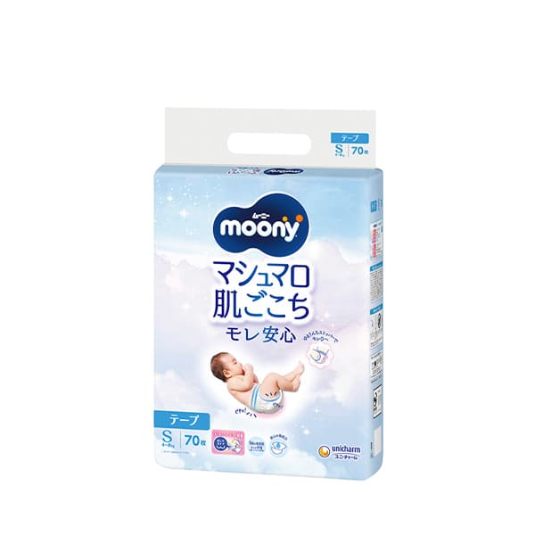 〔テープ Ｓサイズ〕ムーニーマシュマロ肌ごこちモレ安心S 70枚