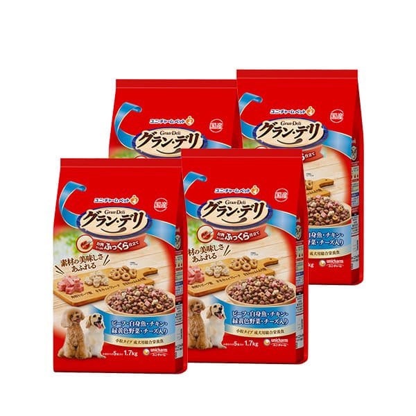 グラン・デリ ふっくら仕立て ビーフ・白身魚・チキン・緑黄色野菜・チーズ・角切りビーフ粒入り 1.7kg