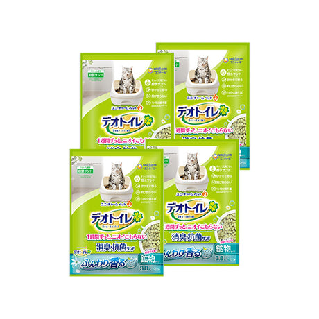 デオトイレ ふんわり香る 消臭・抗菌サンド ナチュラルグリーンの香り 3.8L×4