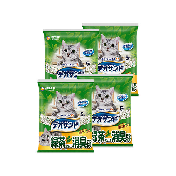 デオサンド 緑茶成分入り消臭する砂 5L×4
