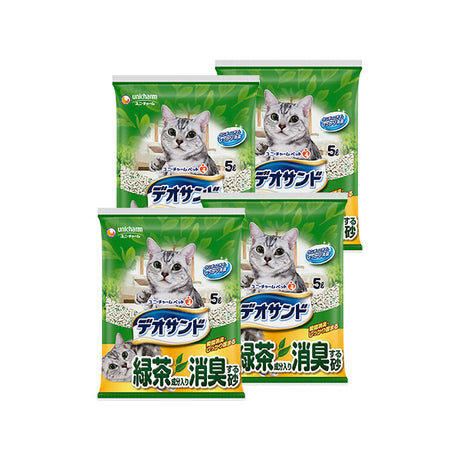 デオサンド 緑茶成分入り消臭する砂 5L×4