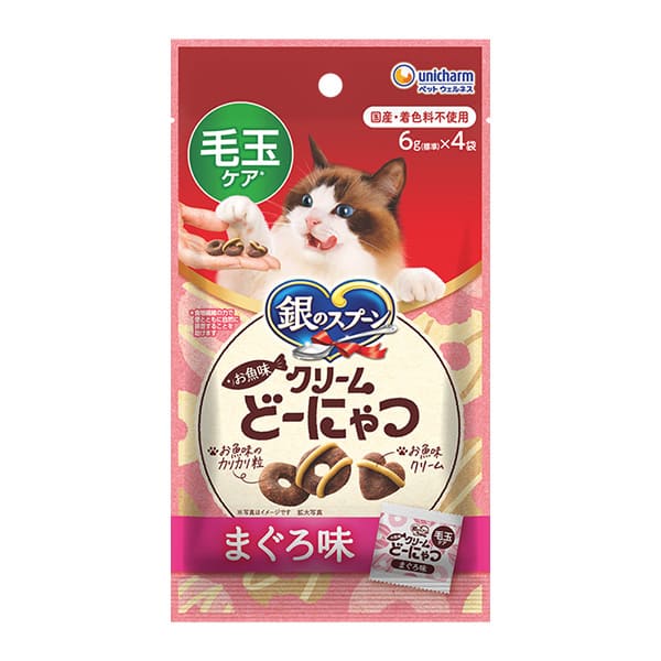 【ケース】銀のスプーンおやつお魚味クリームどーにゃつ毛玉ケアまぐろ味 24g
