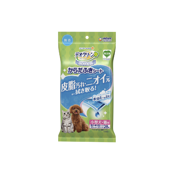 デオクリーン からだふきシート 小型犬・猫用 無香 28枚