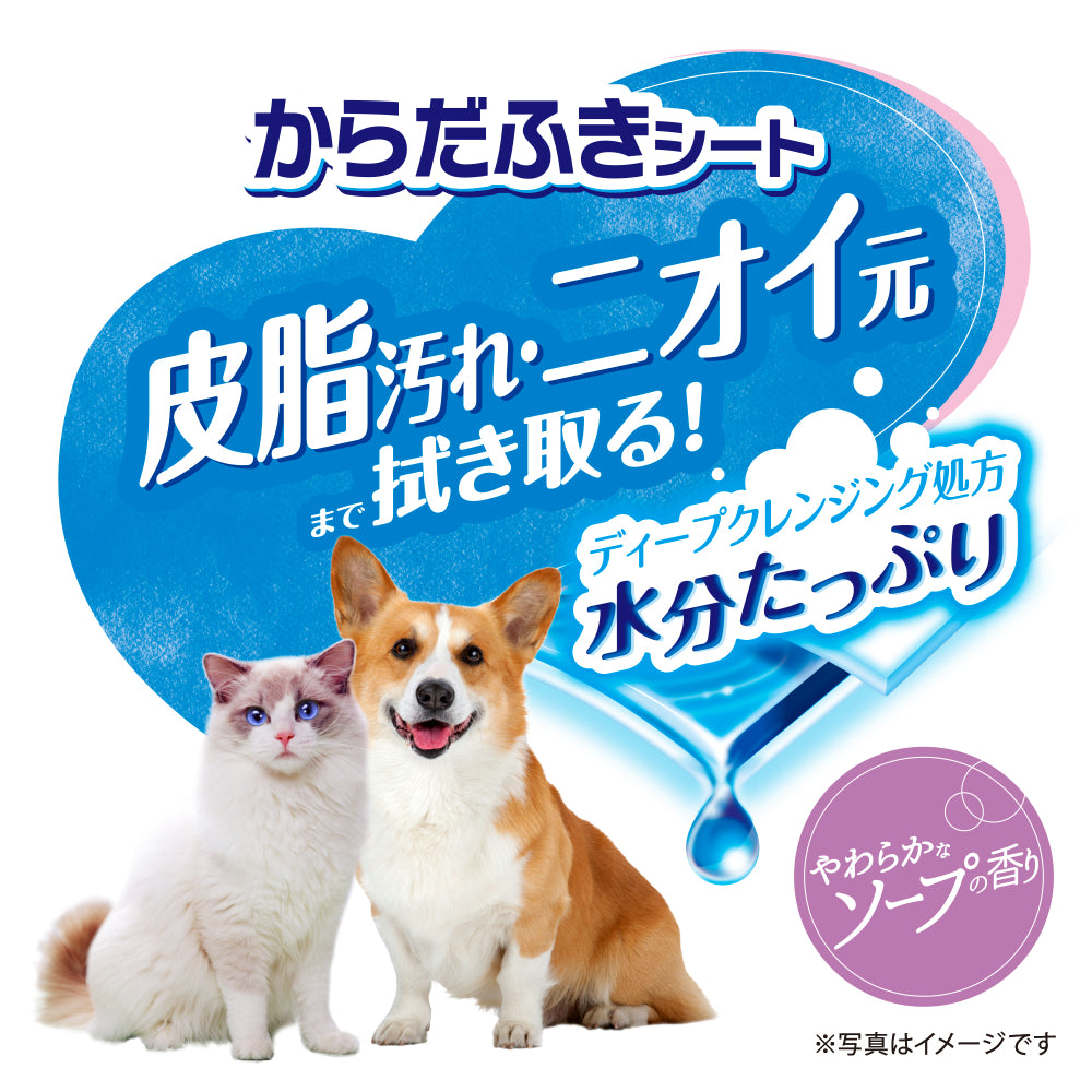 デオクリーン からだふきシート 中大型犬・猫用 香り付き 15枚×24