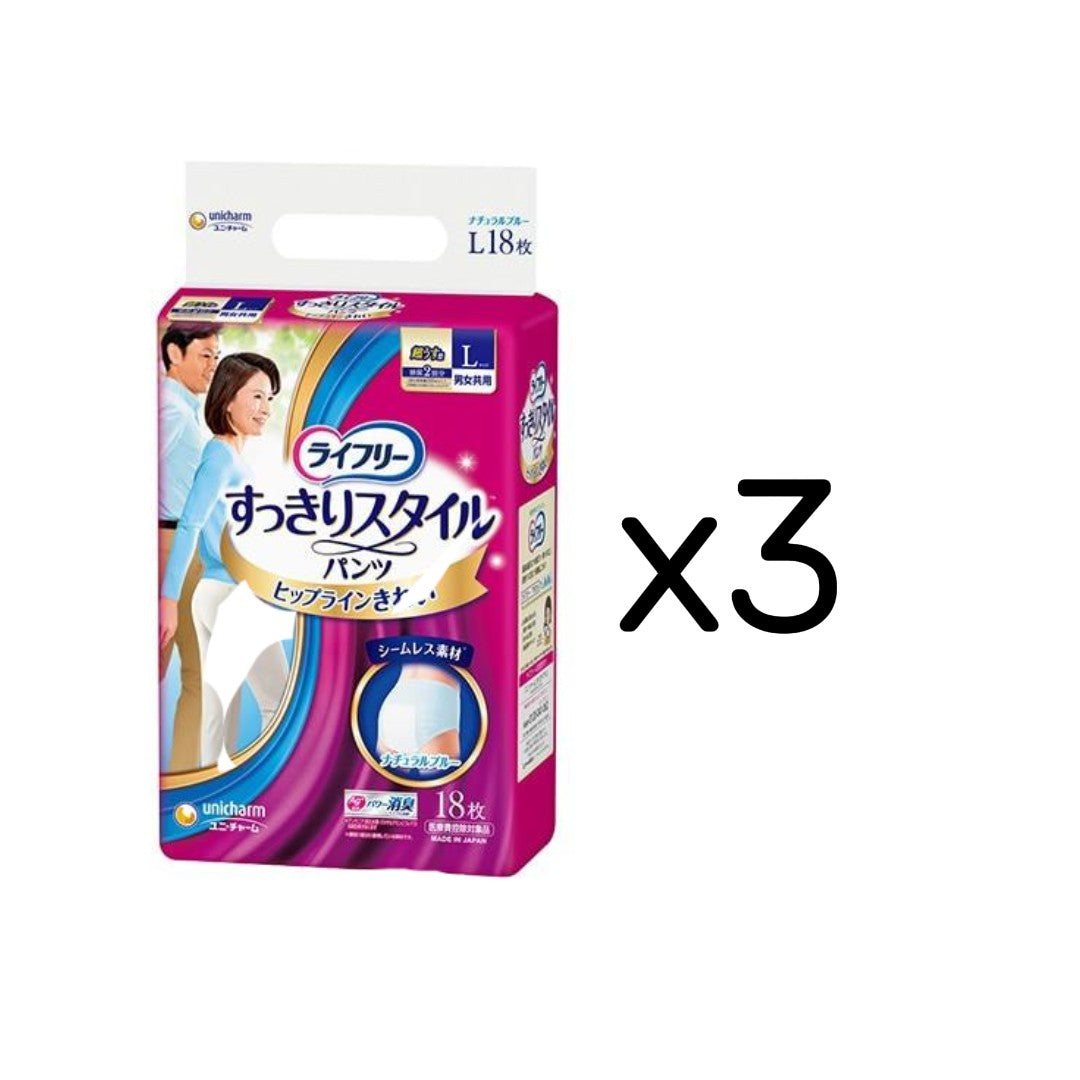 ライフリー すっきりスタイルパンツ ブルー Lサイズ 18枚