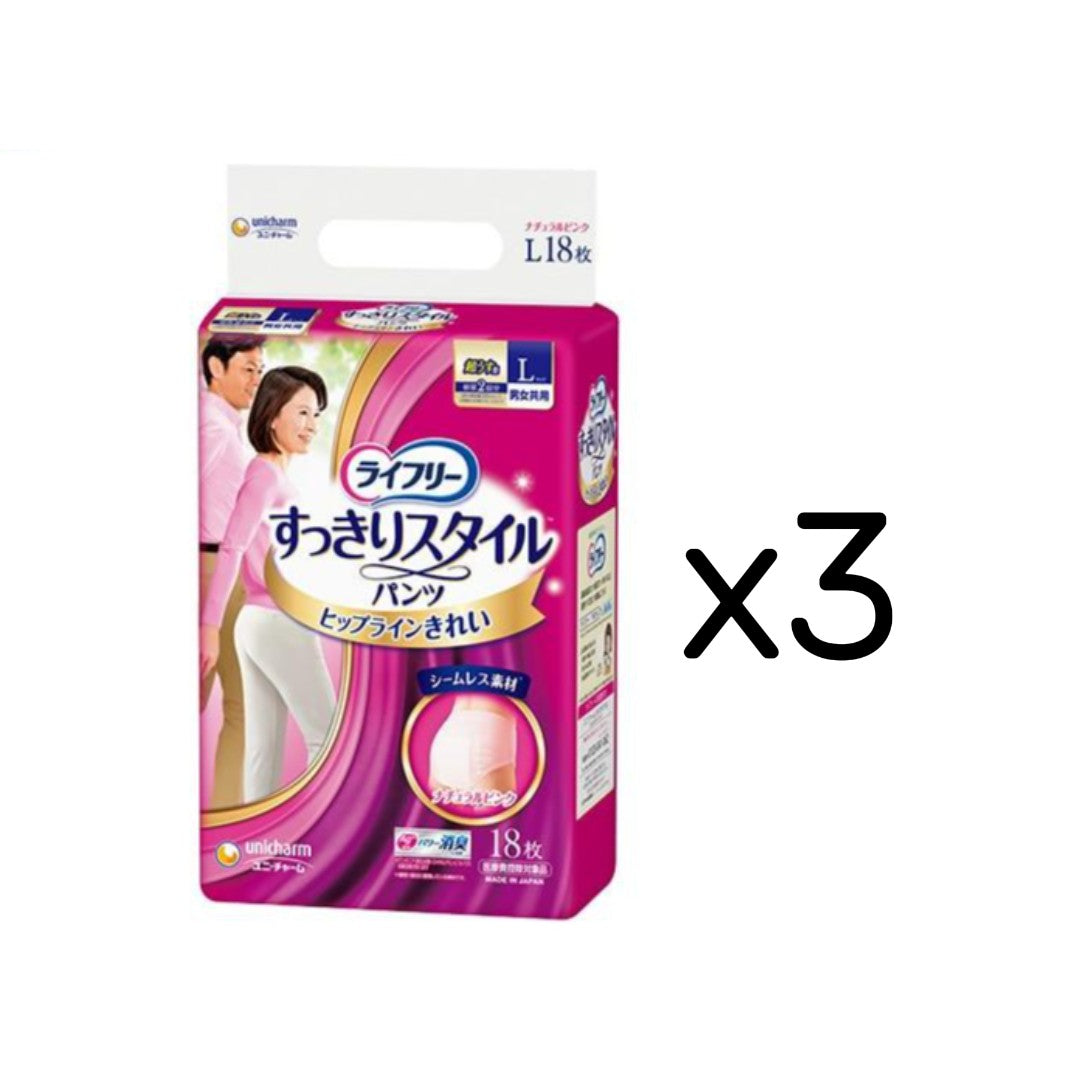 ライフリー すっきりスタイルパンツ ピンク Lサイズ 18枚