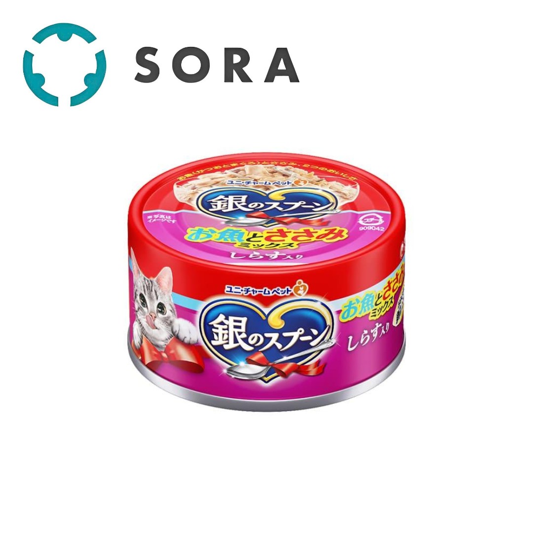 銀のスプーン缶お魚とささみミックスしらす入り 70g