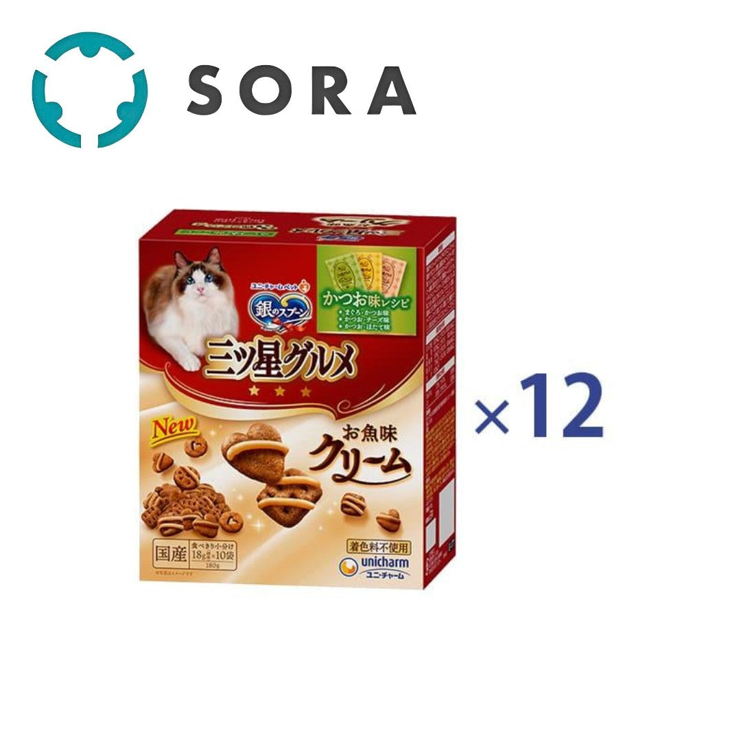 【ケース販売】銀のスプーン　三ツ星グルメお魚味クリームかつお味レシピ３種のアソート 180g