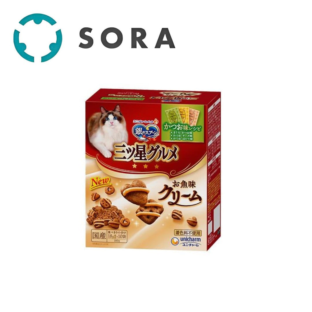 【ケース販売】銀のスプーン　三ツ星グルメお魚味クリームかつお味レシピ３種のアソート 180g