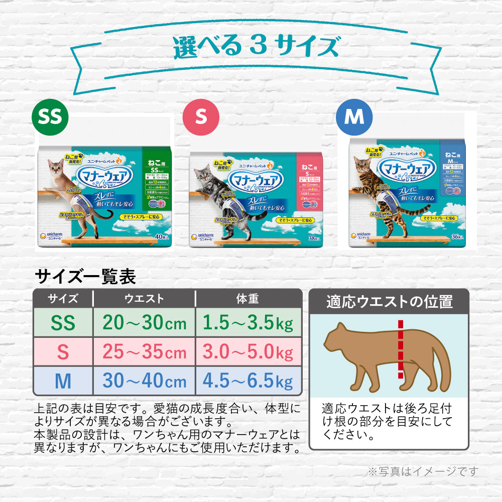 マナーウェア ねこ用 ＳＳ サイズ 40枚×5